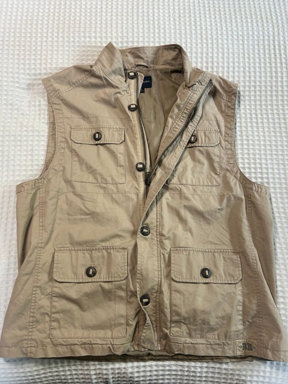Banana Republic XXL Khaki Safari Utility Vest Vintage 1978 Patch Cargo